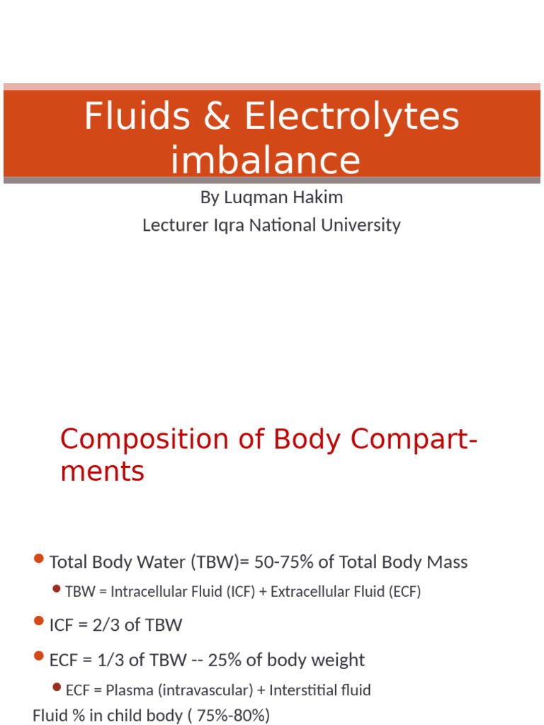 Fluid and Electrolyte Management Guide | PDF | Dehydration | Medical ...