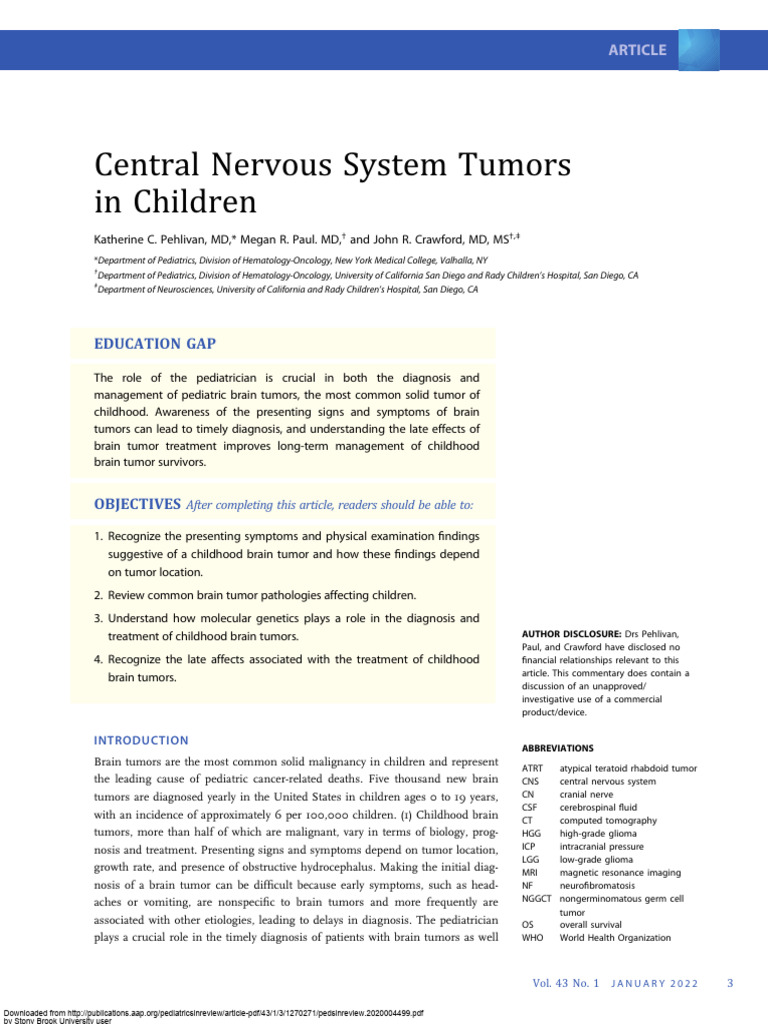 Central Nervous System Tumors | PDF | Brain Tumor | Glioma