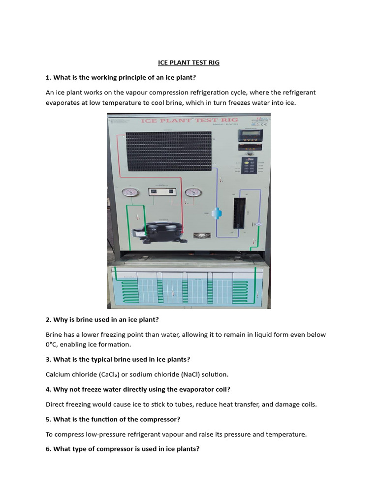 ICE Plant | PDF | Ice | Refrigeration