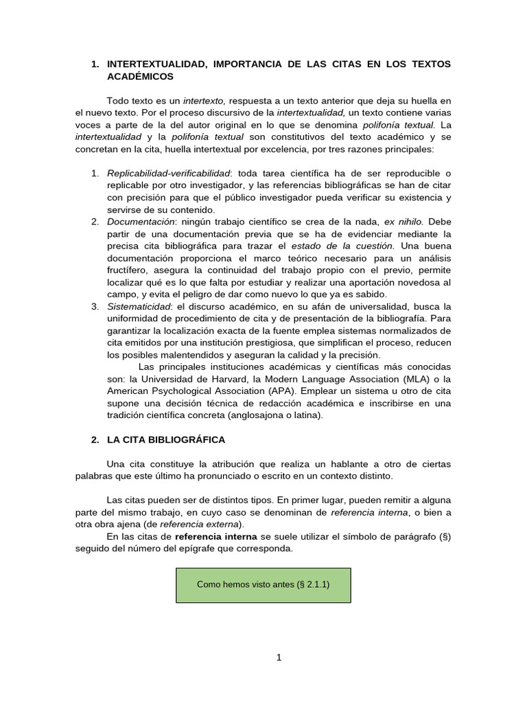 Importancia de las citas en textos académicos | PDF | Citación ...