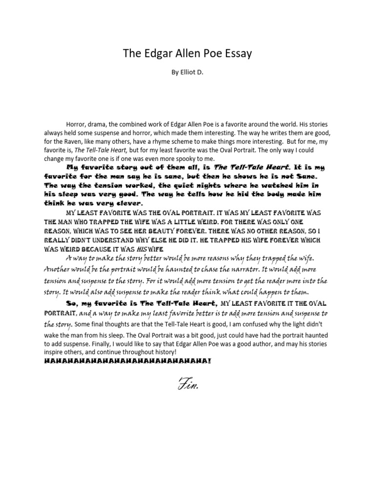 The Edgar Allen Poe Essay | PDF
