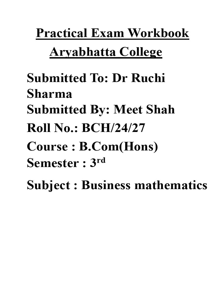 Business Mathematics Exam Solutions | PDF