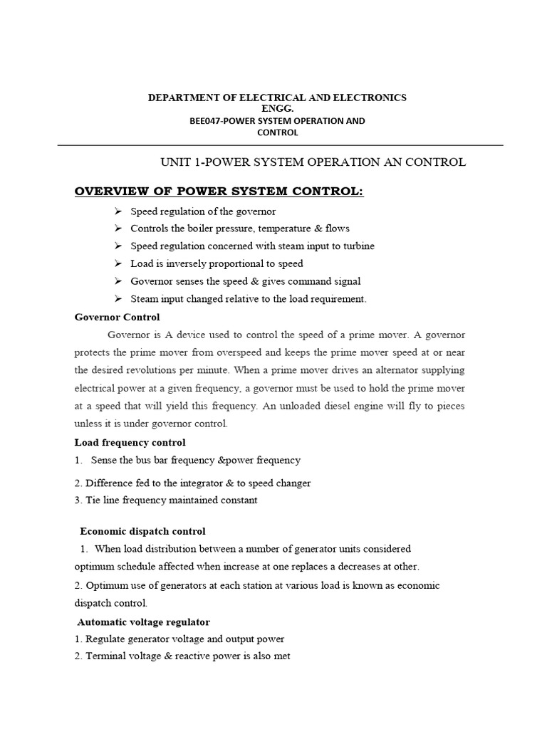 Power System Operation & Control Overview | PDF | Ac Power | Capacitor