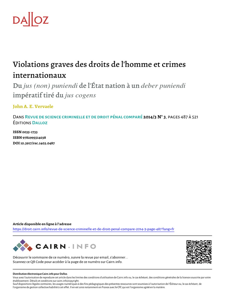 Deber puniendi et droits de l'homme | PDF | Crime et violence | Crimes