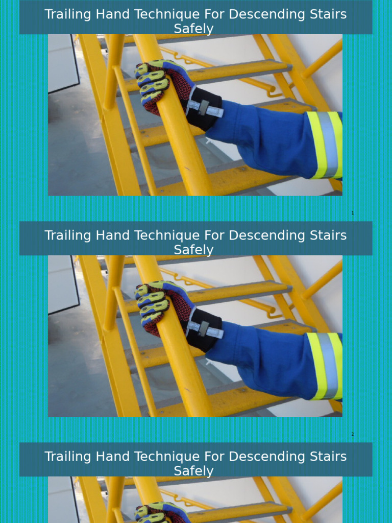 Safe Stair Descending: Trailing Hand Technique | PDF | Stairs | Risk