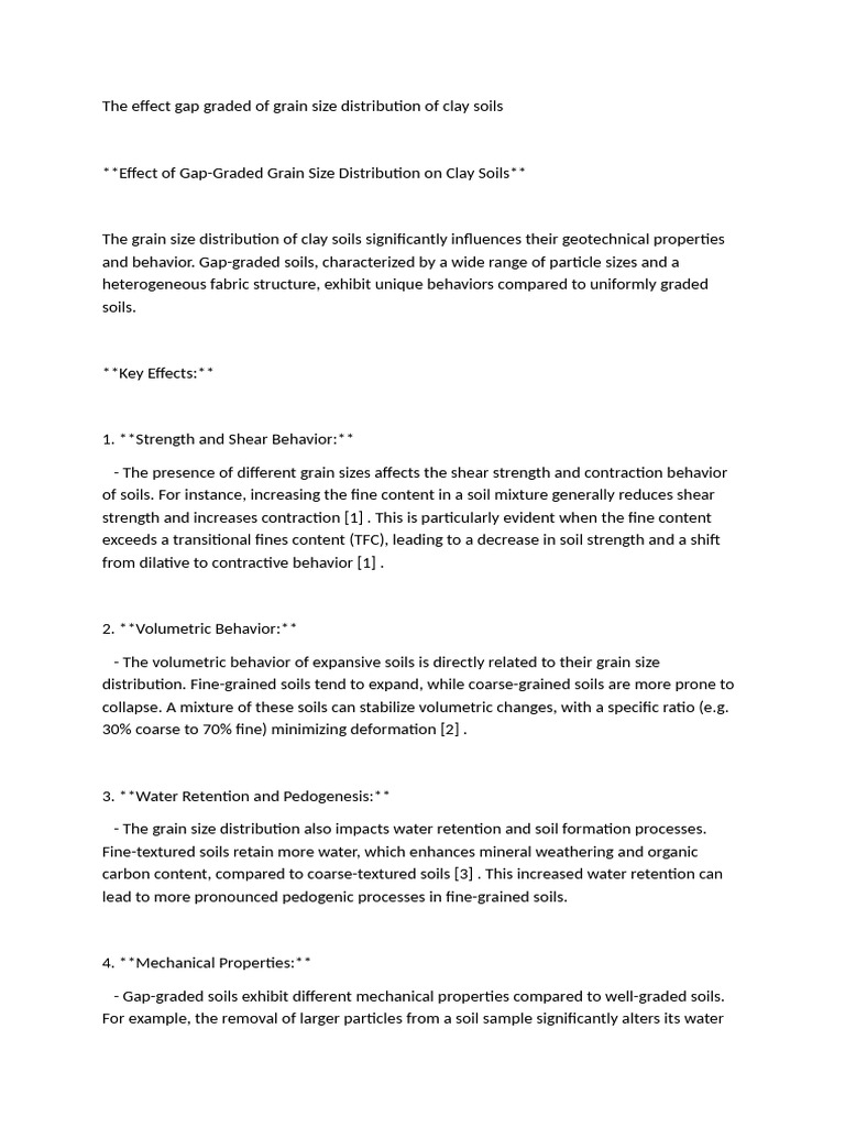 The Effect Gap Graded of Grain Size Distribution of Clay Soils | PDF ...