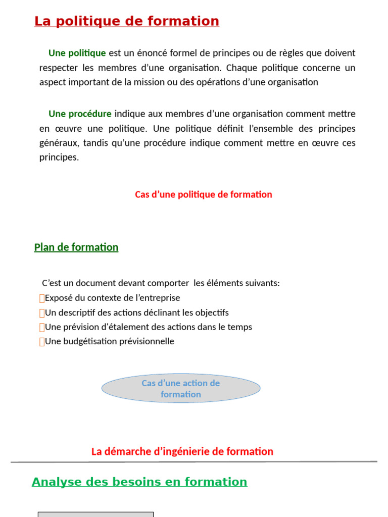 Politique et plan de formation efficace | PDF | Apprentissage ...