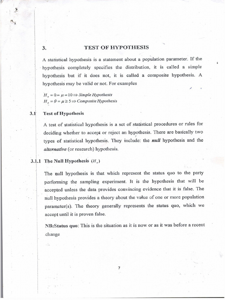 Advance Statistical Method Note | PDF