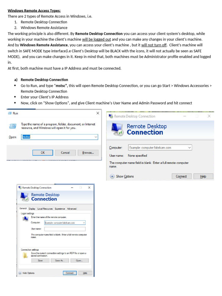 Windows Remote Access Types | PDF