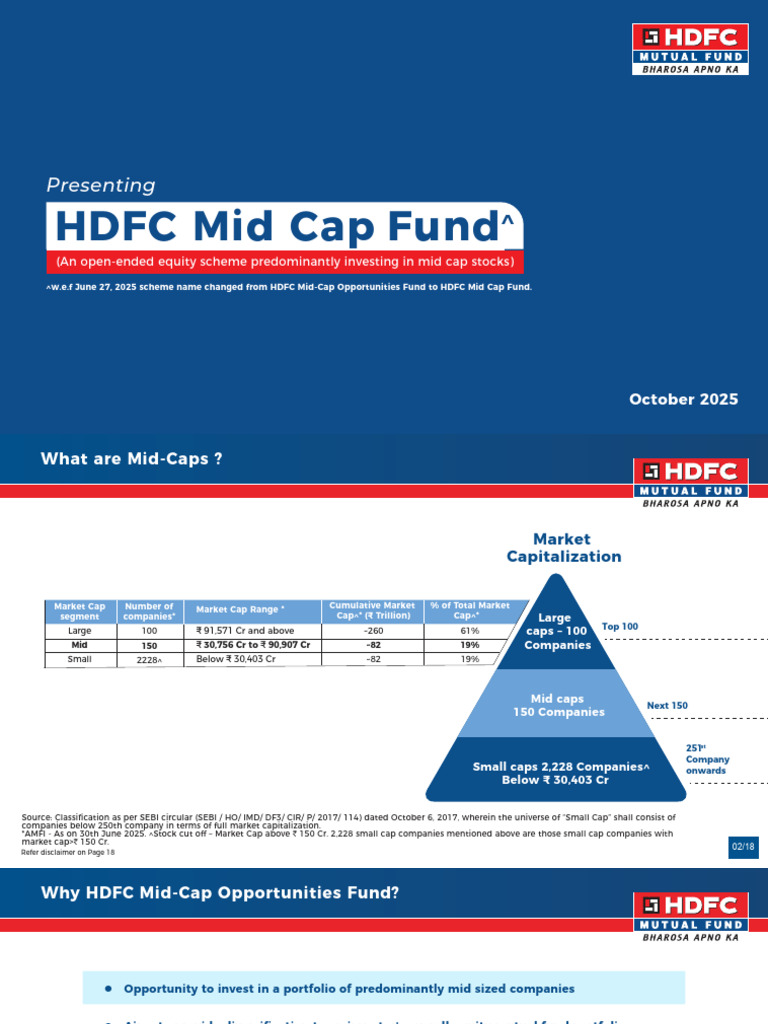 HDFC Mid Cap Fund Overview and Strategy | PDF | Investing | Valuation ...
