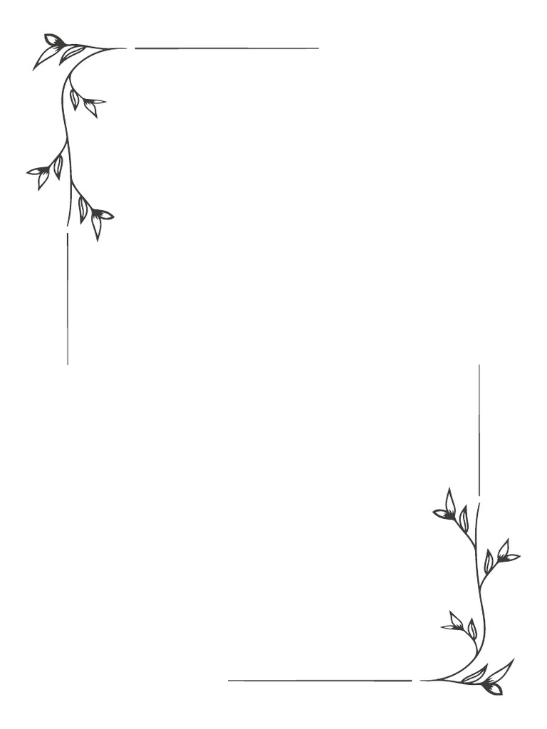 Simple Border Classic Frame Stationery Botanical Paper A4 Document | PDF