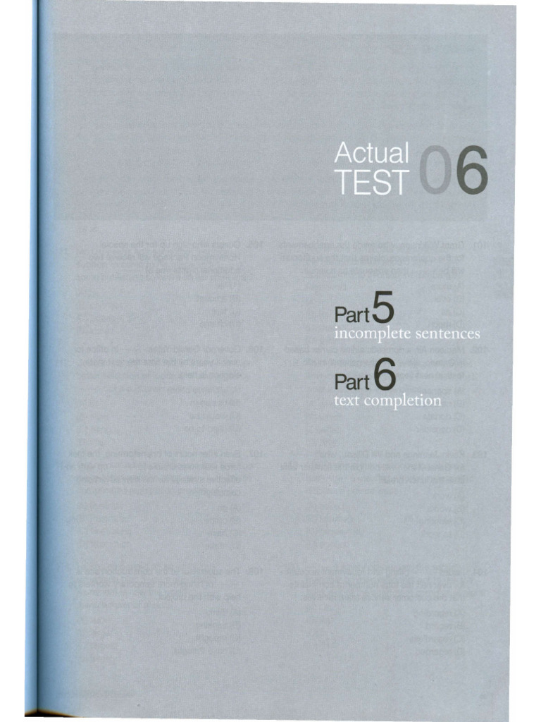 Actual Test 6 Part 5+6 | PDF