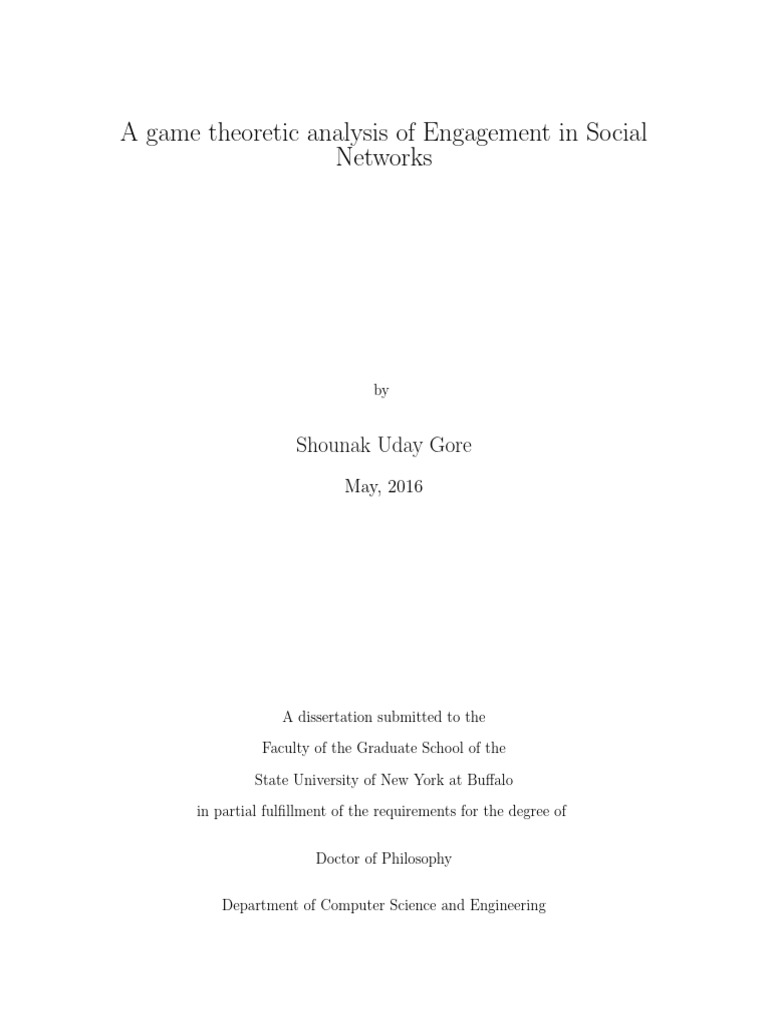 A Game Theoretic Analysis of E | PDF | Social Network | Thesis