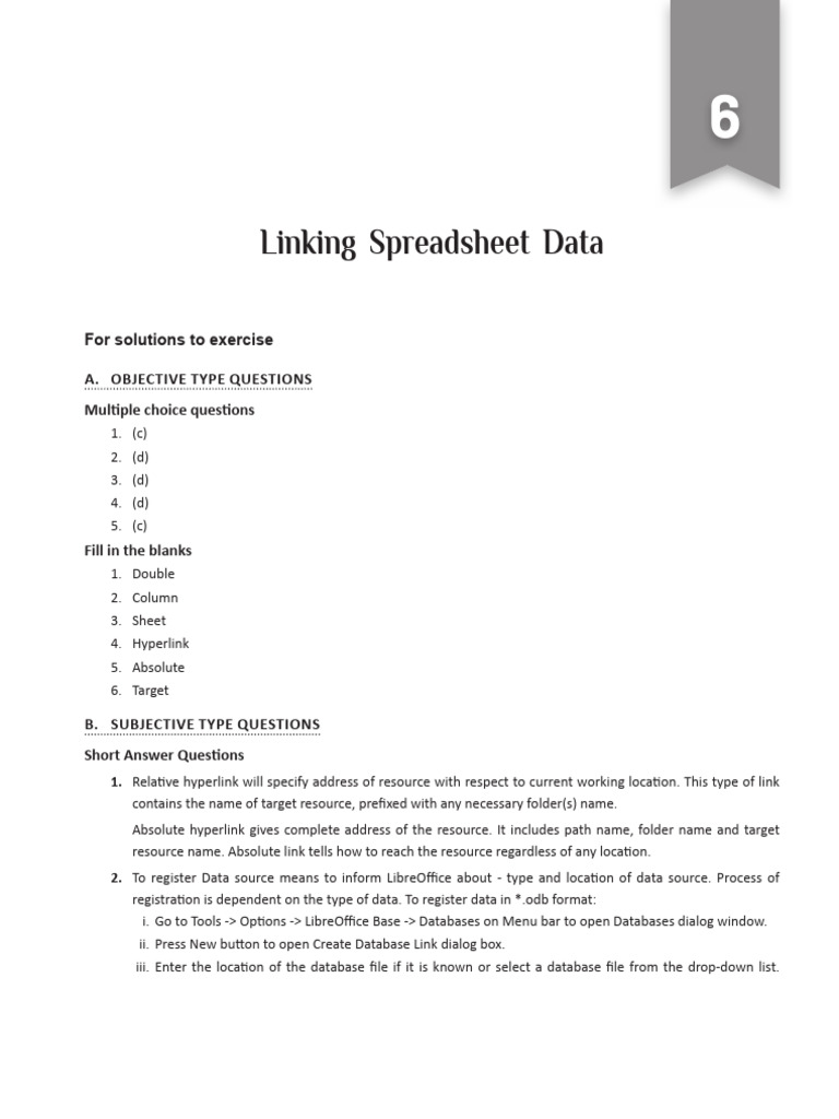 Linking Data in LibreOffice Calc | PDF | Hyperlink | Databases