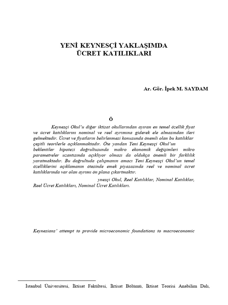 Yen -Keynes Yakla Imda Cret Katiliklari[#8685]-7913 | PDF