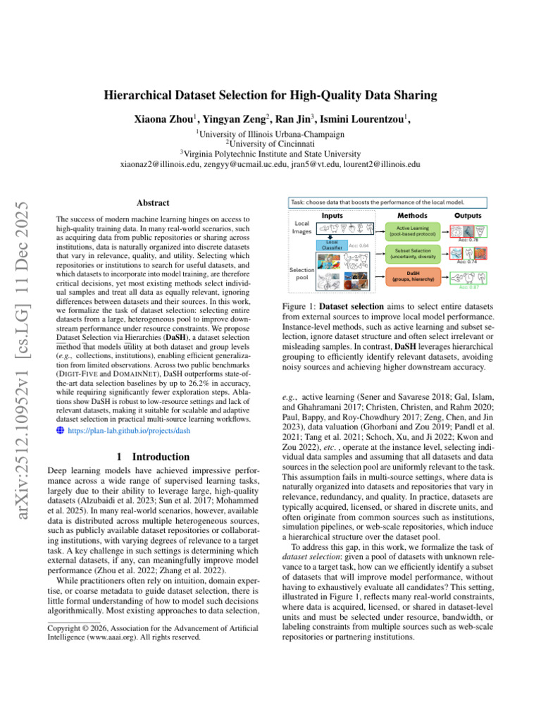 Hierarchical Dataset Selection for High-Quality Data Sharing - 2512 ...