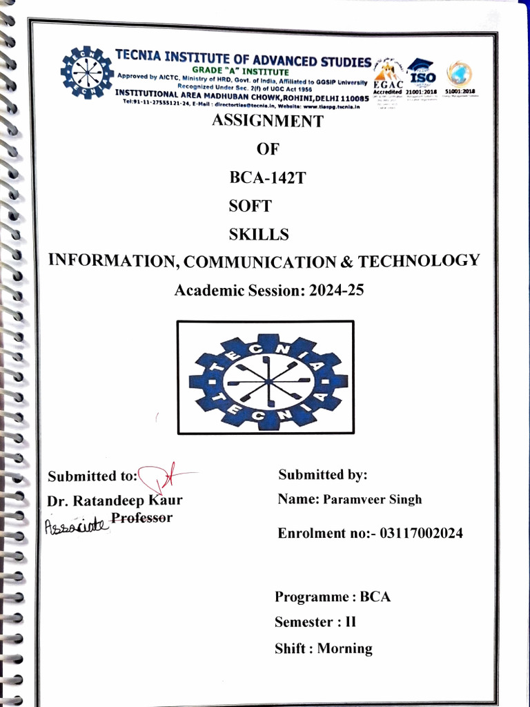 Soft Skills Assignment for BCA Program | PDF