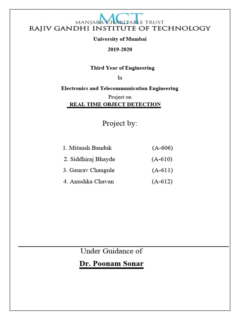 Real-Time Object Detection Project Report | PDF | Machine Learning ...