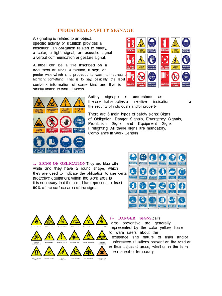 4 INDUSTRIAL SAFETY SIGNAGE | PDF | Safety | Occupational Safety And Health