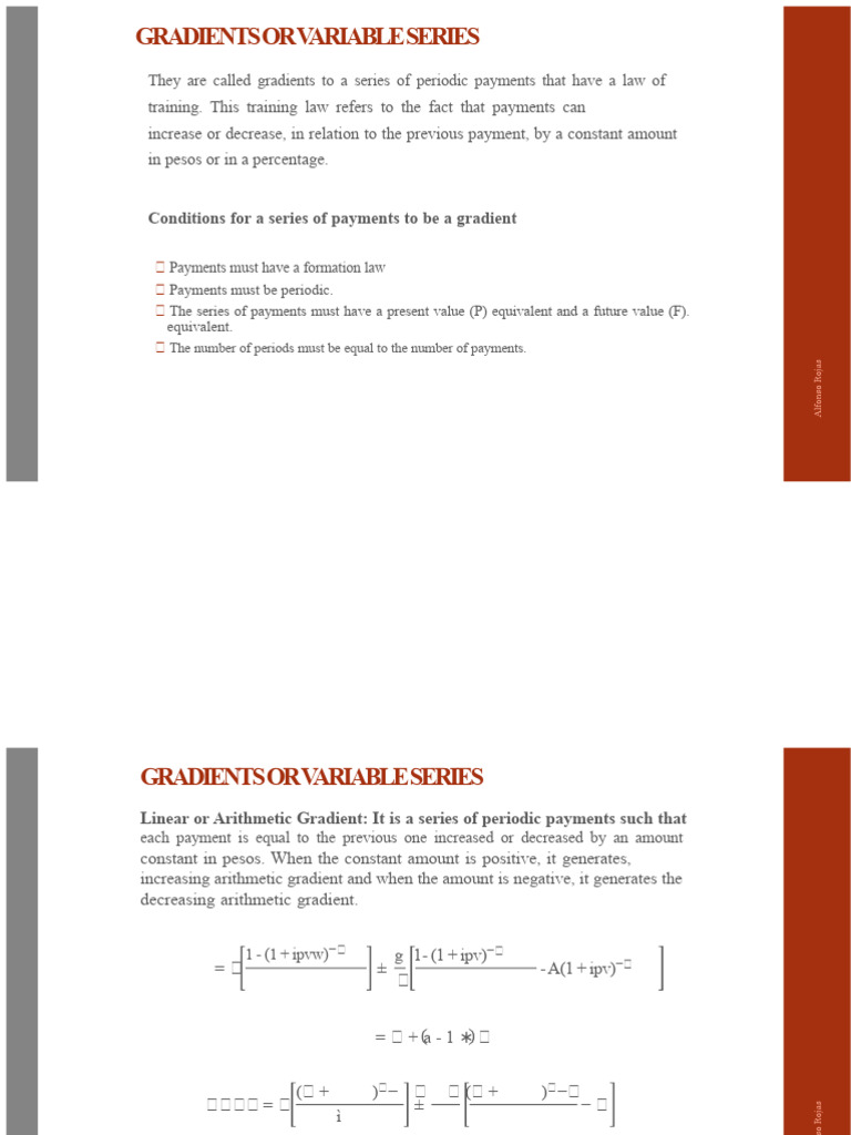 Gradients or Variable Series | PDF | Present Value | Interest