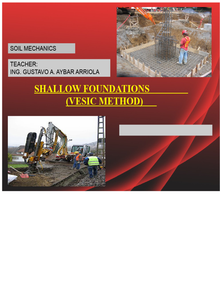 Shallow Foundations: Vesic Method Guide | PDF