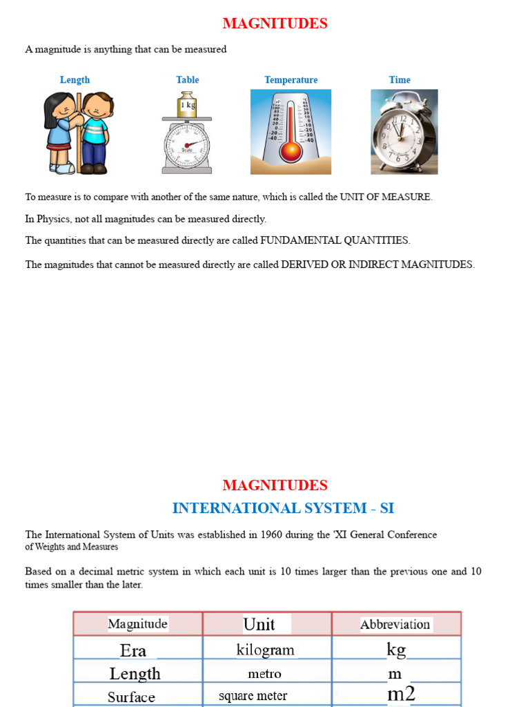 Understanding Magnitudes and Measurement Systems | PDF | International ...