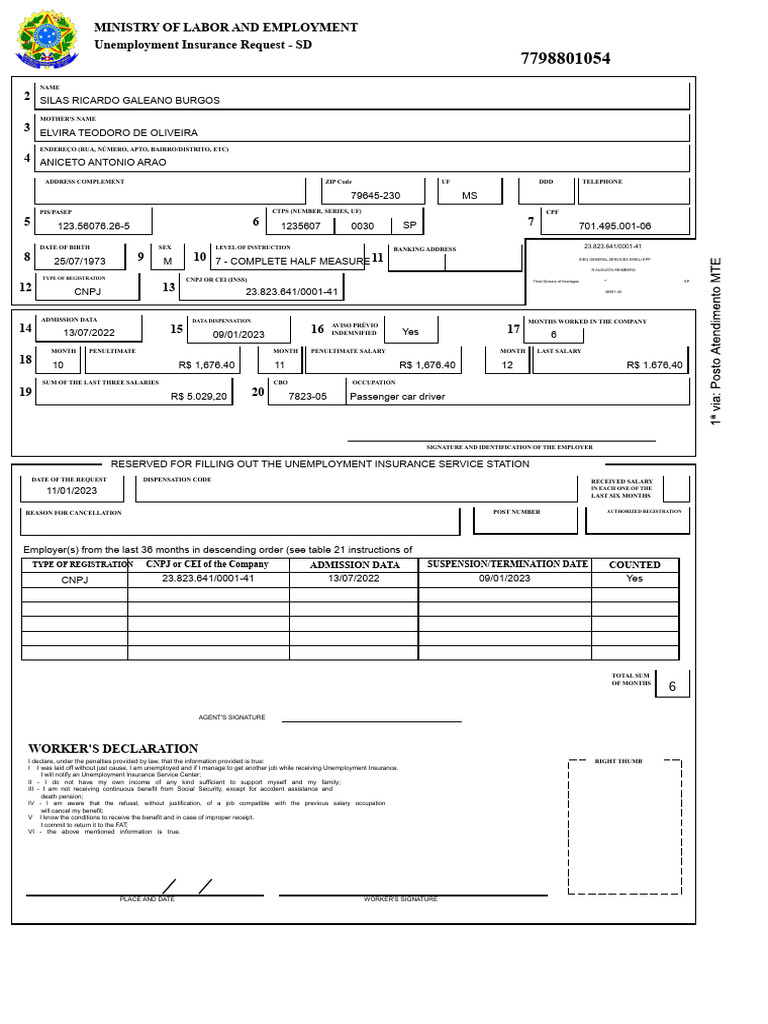 Unemployment Insurance Application | PDF | Employment | Employee Relations
