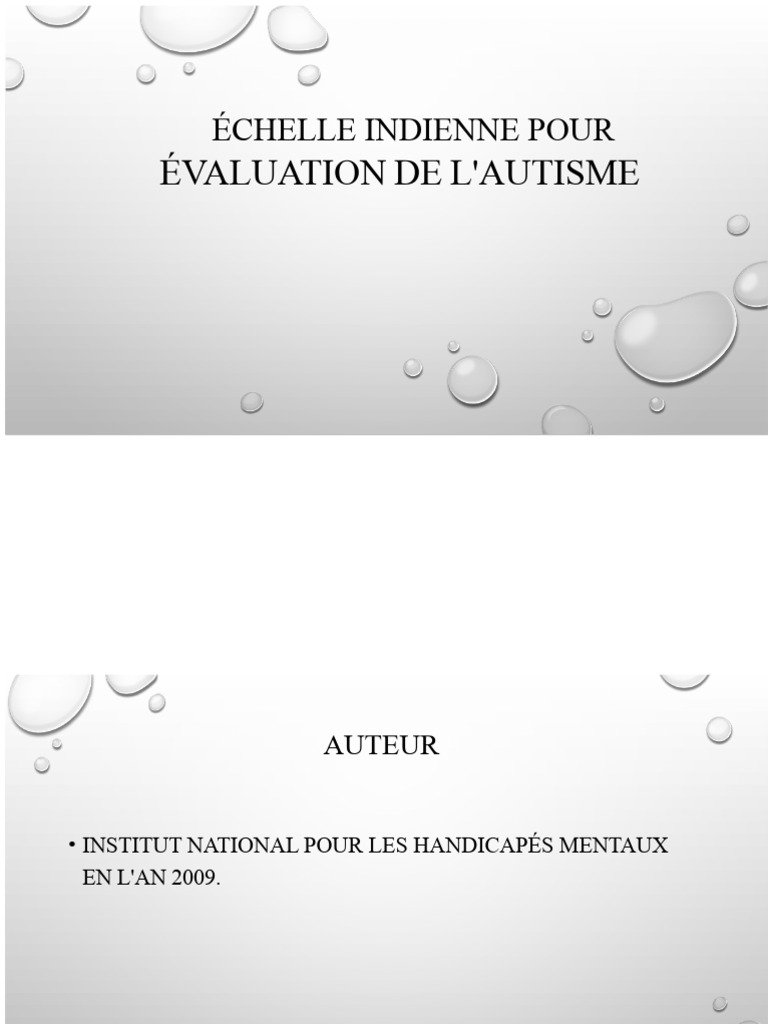 Évaluation de l'autisme : Échelle ISAA | PDF | Autisme | Émotions