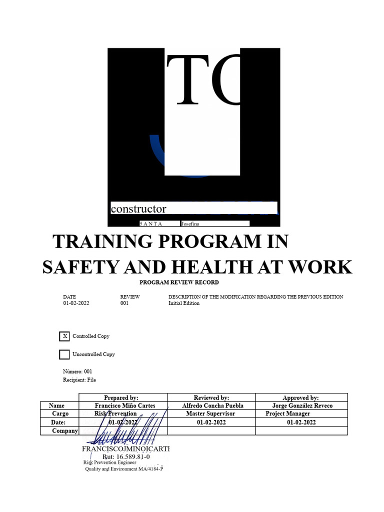 Safety and Health Training Program | PDF | Occupational Safety And ...