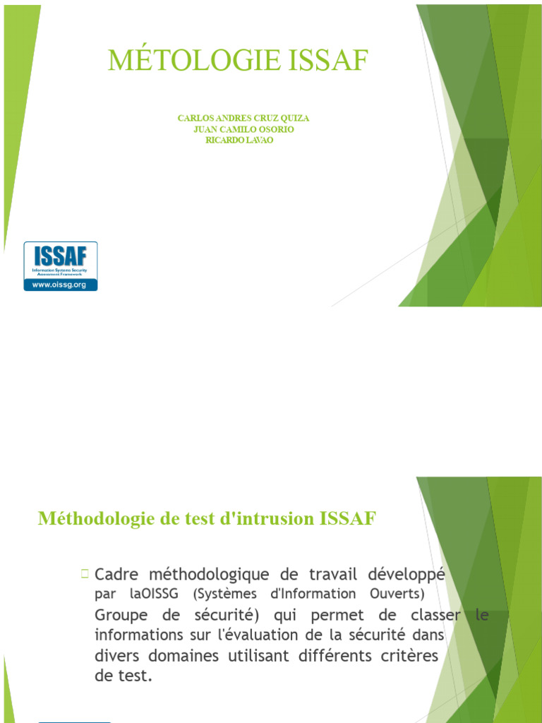 Méthodologie de Test d'Intrusion ISSAF | PDF | Sécurité des systèmes d ...