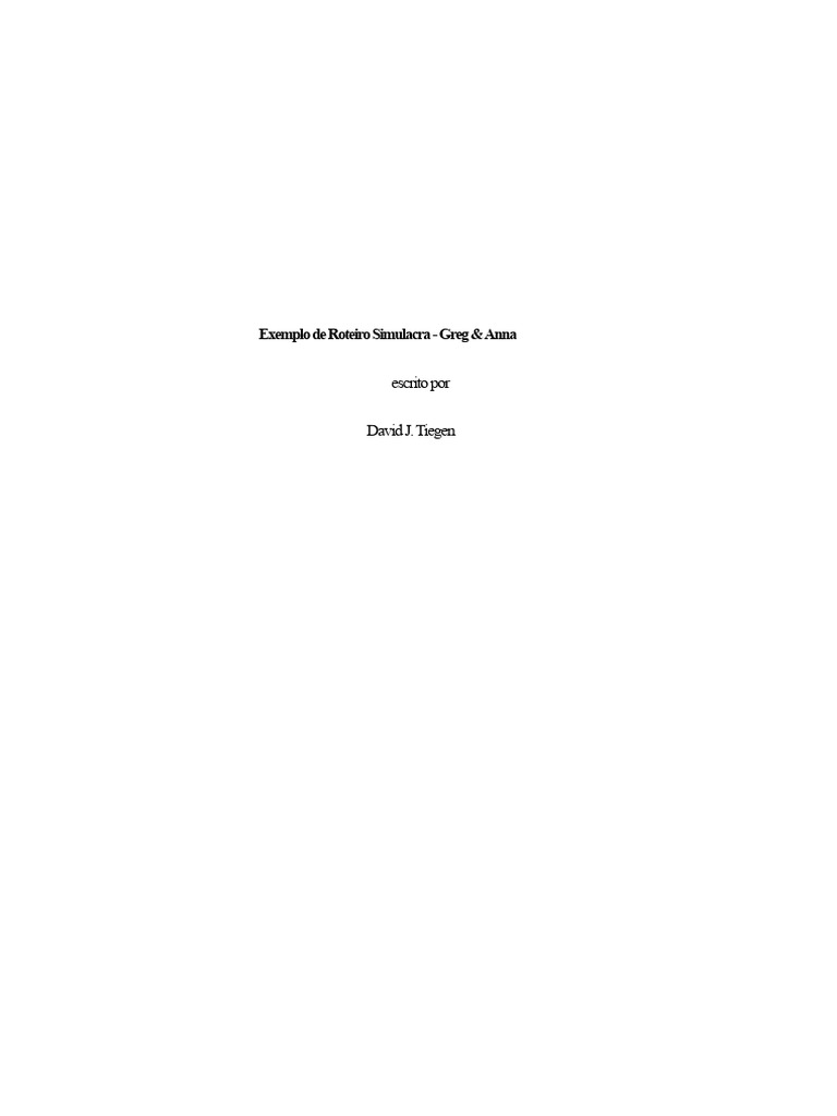 Exemplo de Roteiro de Simulacros (Greg e Anna) | PDF | Roteiro
