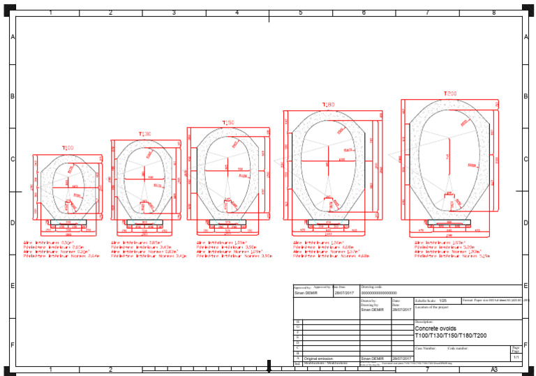 Concrete Ovoid Plans A3 Drawing | PDF | Technical Drawing | Drawing