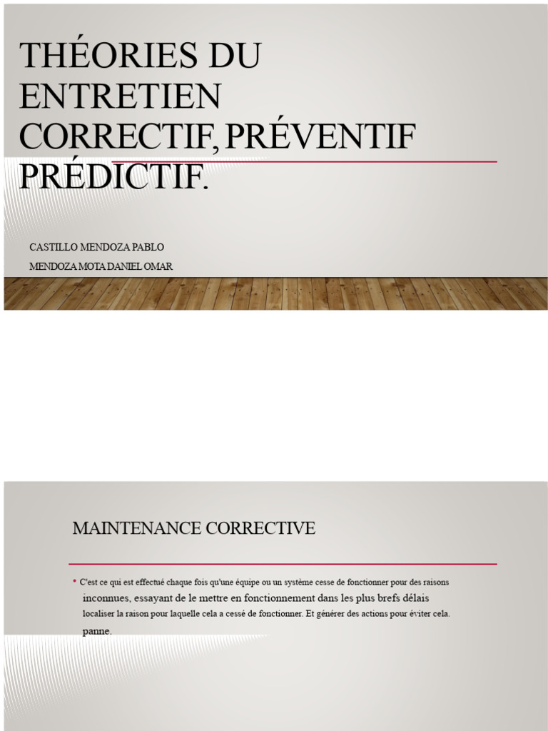 Types de Maintenance : Corrective, Préventive, Prédictive | PDF