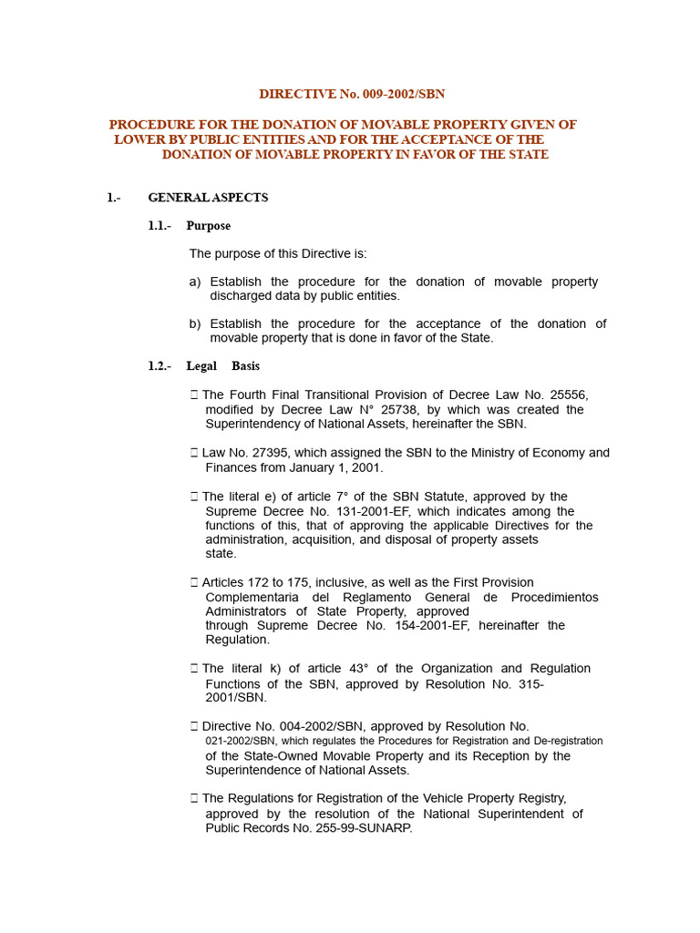 Donation Procedures for Movable Property | PDF | Property | Identity ...