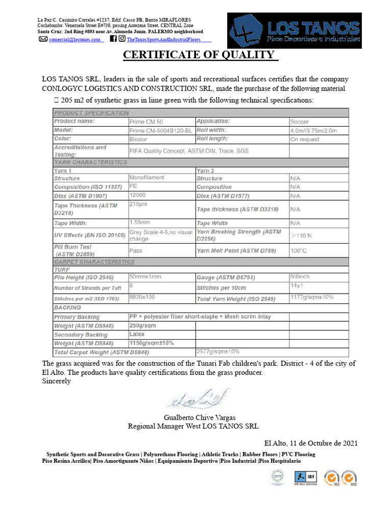 Quality Certificate Conlogyc SRL | PDF