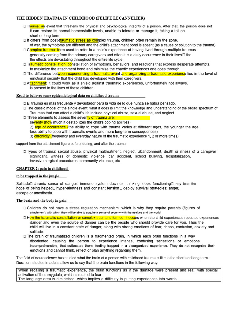 Understanding Childhood Trauma Effects | PDF | Psychological Trauma ...