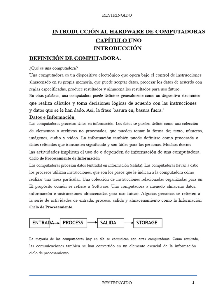 Introducción al Hardware de Computadoras | PDF | Hardware de la ...