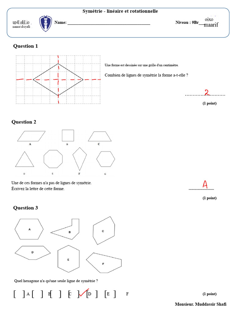 Symétrie : Lignes et Rotations | PDF | Géométrie