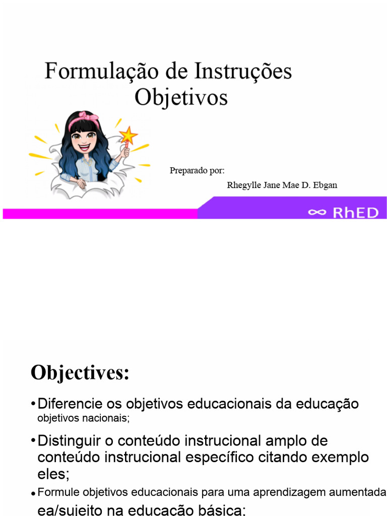 Objetivos Educacionais e Instrucionais | PDF | Aprendizado | Intenção