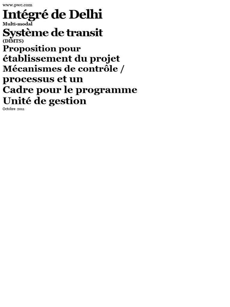 Proposition de contrôle de projet pour DIMTS | PDF | Gestion de projet ...