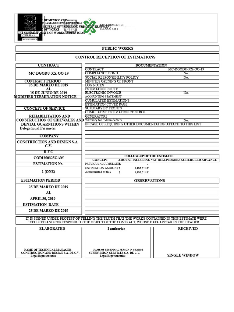 2019 Work Estimation Format | PDF | Value Added Tax | Taxes