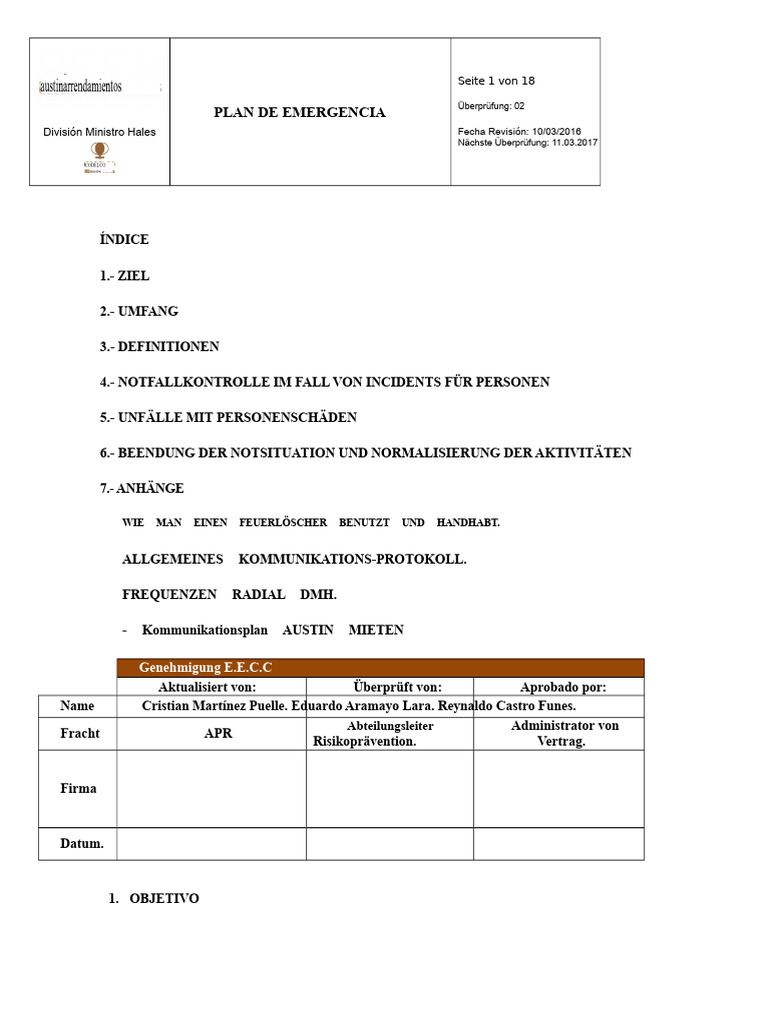 Aktualisierter Notfallplan Austin. | PDF