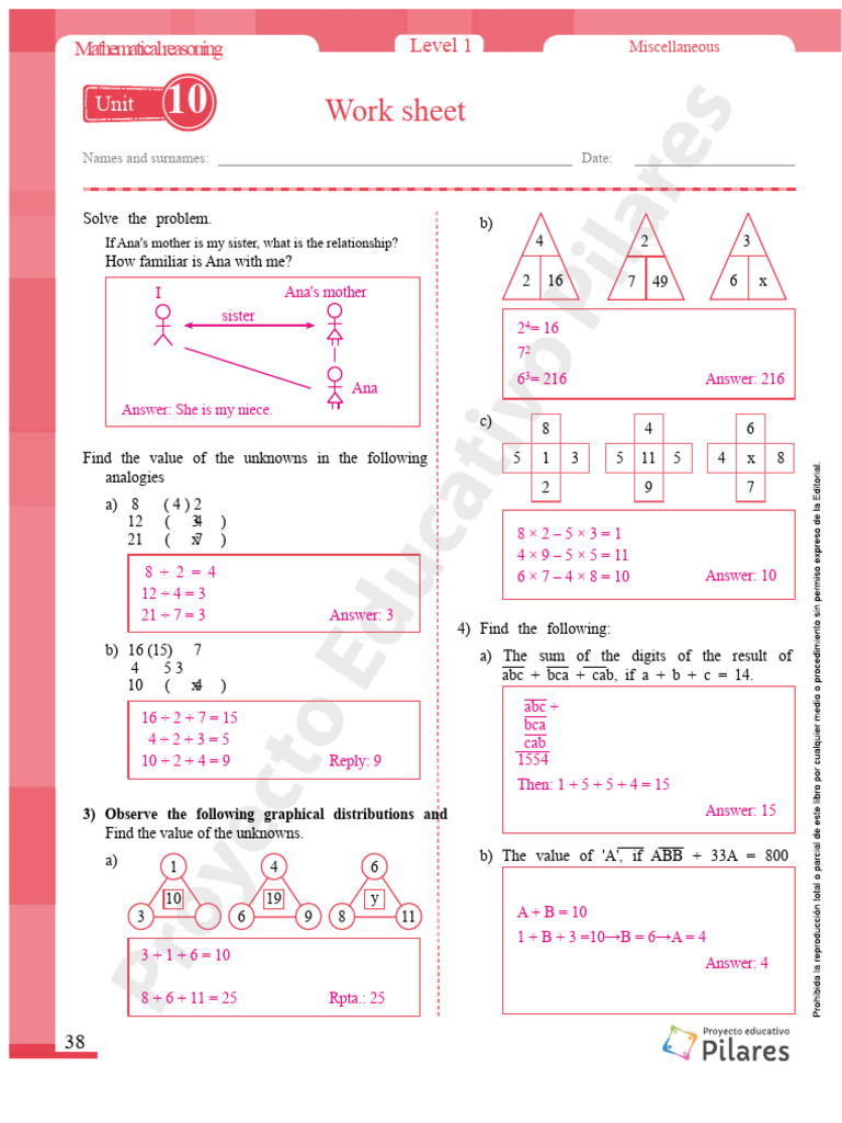 Mathematical Reasoning - 5th Grade - Unit 10 | PDF | Mathematics ...