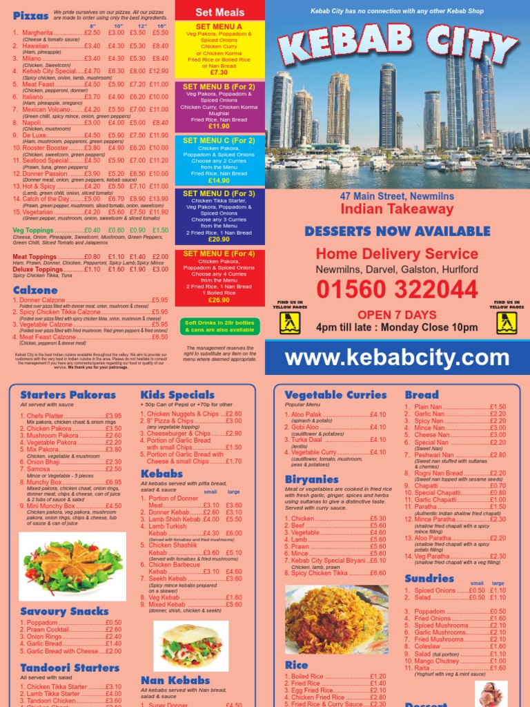 Kebab City Menu PDF Kebab Curry
