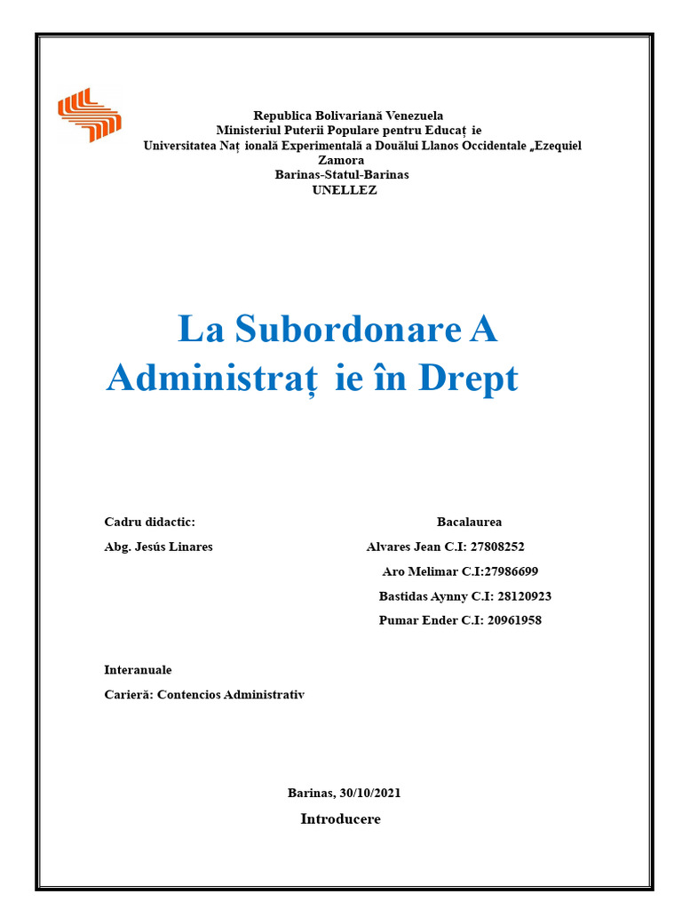 Subordonarea Administrației În Fața Dreptului | PDF