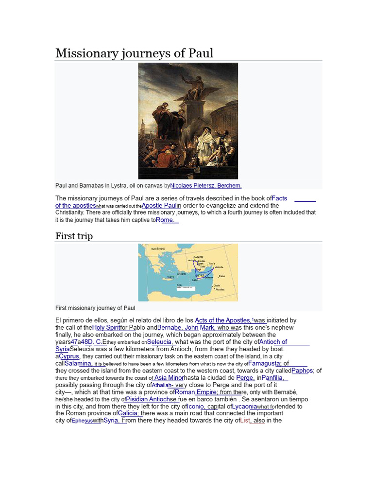 Missionary Journeys of Paul | PDF | Paul The Apostle | Early Christianity