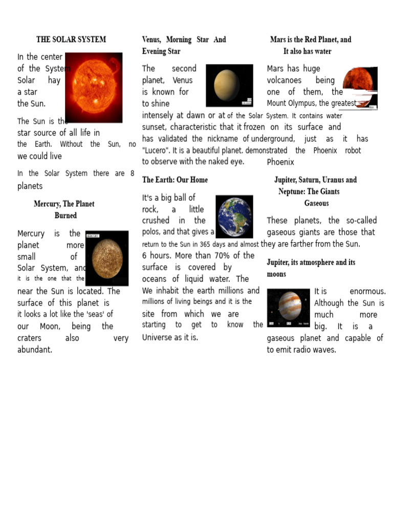 Overview of the Solar System Planets | PDF | Planets | Solar System
