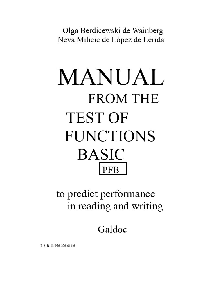 P.F.B. Manual | PDF | Perception | Speech