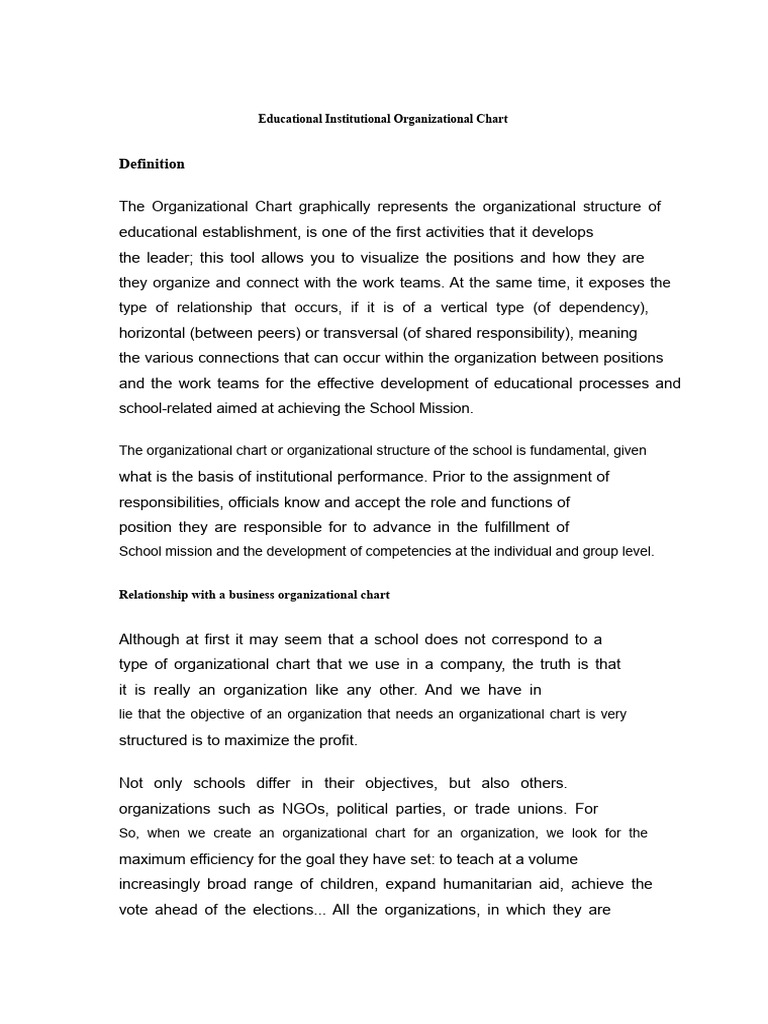 Educational Institutional Org Chart Guide | PDF